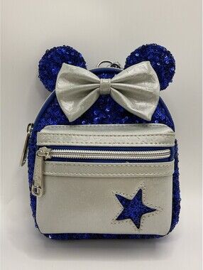Loungefly Disney Parks Make A Wish Mickey Wristlet Backpack Blue Stars NWT 2020